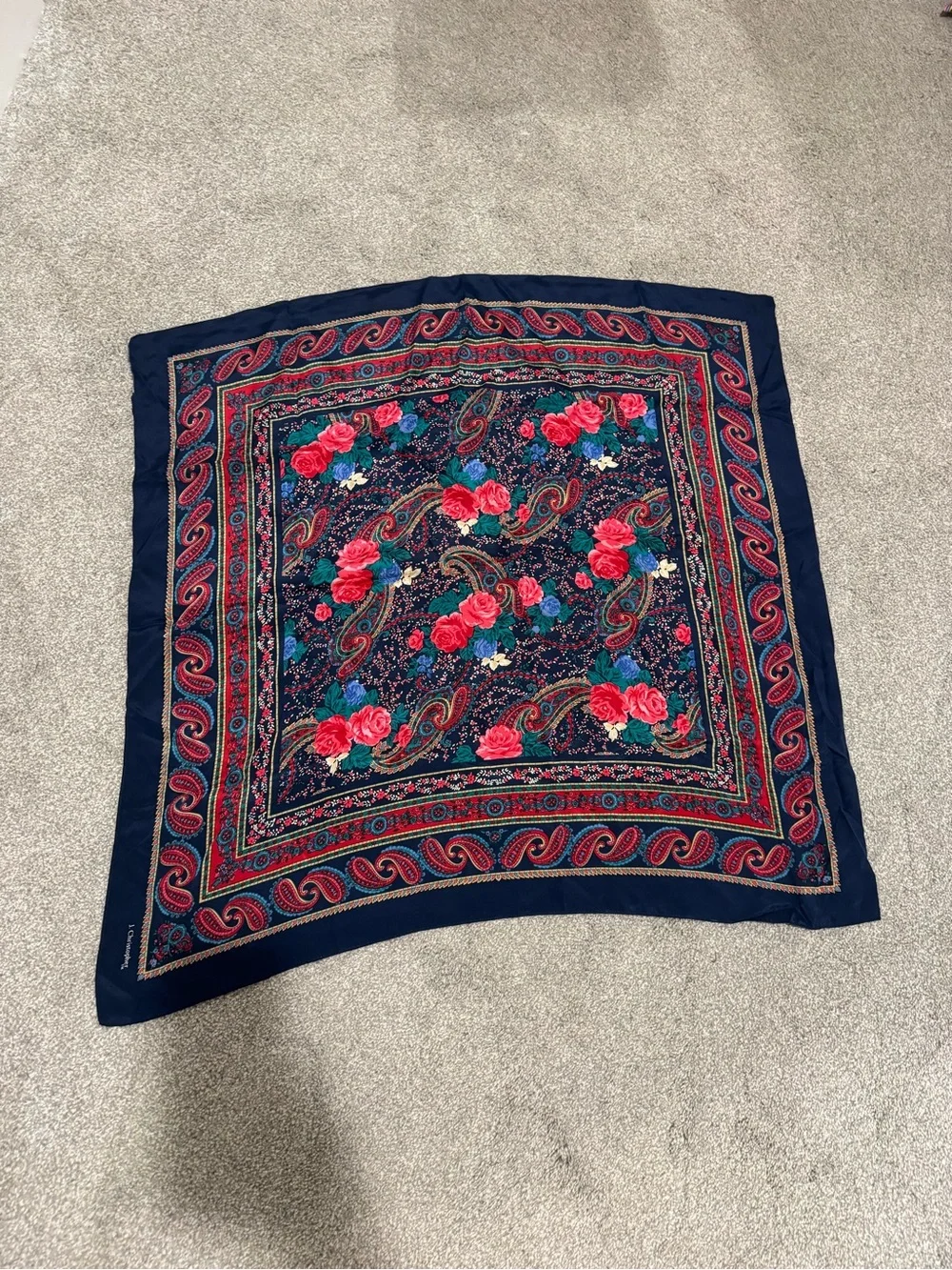 ✨🌸VTG Women’s Floral Paisley Festival Boho Silk Head Wrap Scarf